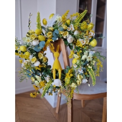 Wianek wiklinowy wiosenny wielkanocny na drzwi Słoneczny Zajączek 50 cm